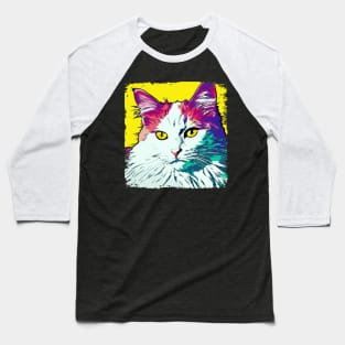 Turkish Angora Pop Art - Cat Lover Gift Baseball T-Shirt